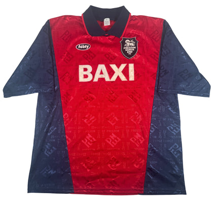 Front of Preston North End 1995/1996 away football shirt, size XL