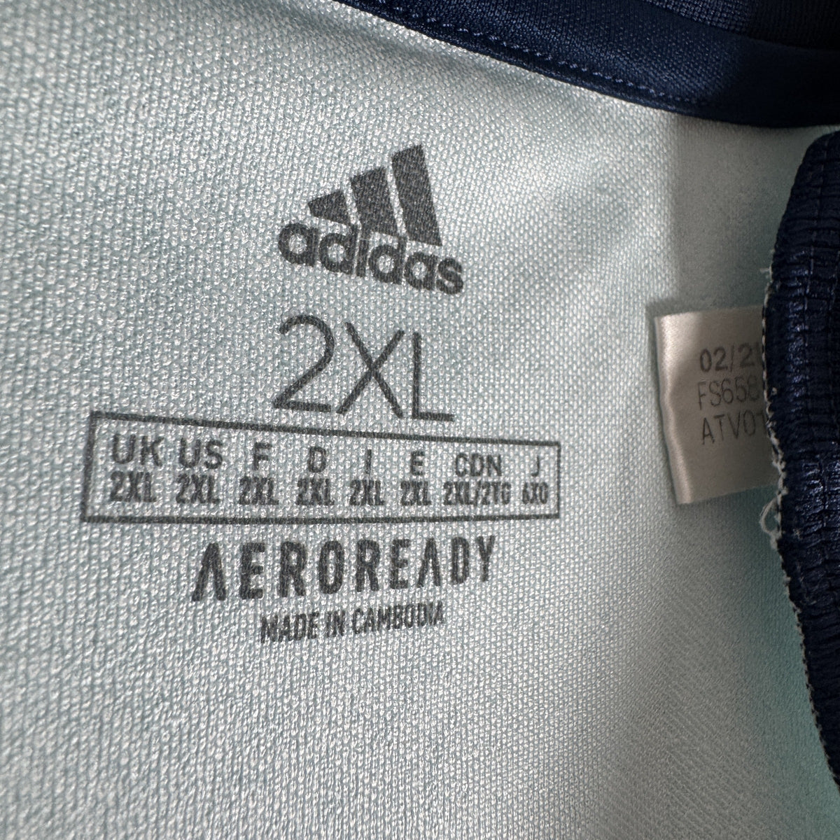 Size label inside Scotland 2020/2021/2022 away football shirt, size XXL