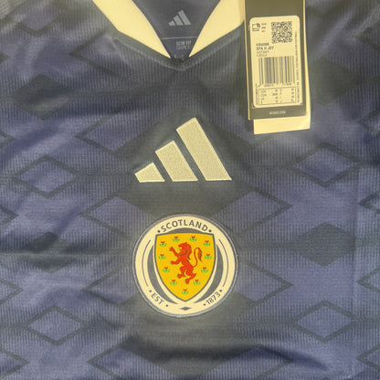 Close-up of Scotland 2026/2027 home football shirt, size Medium
