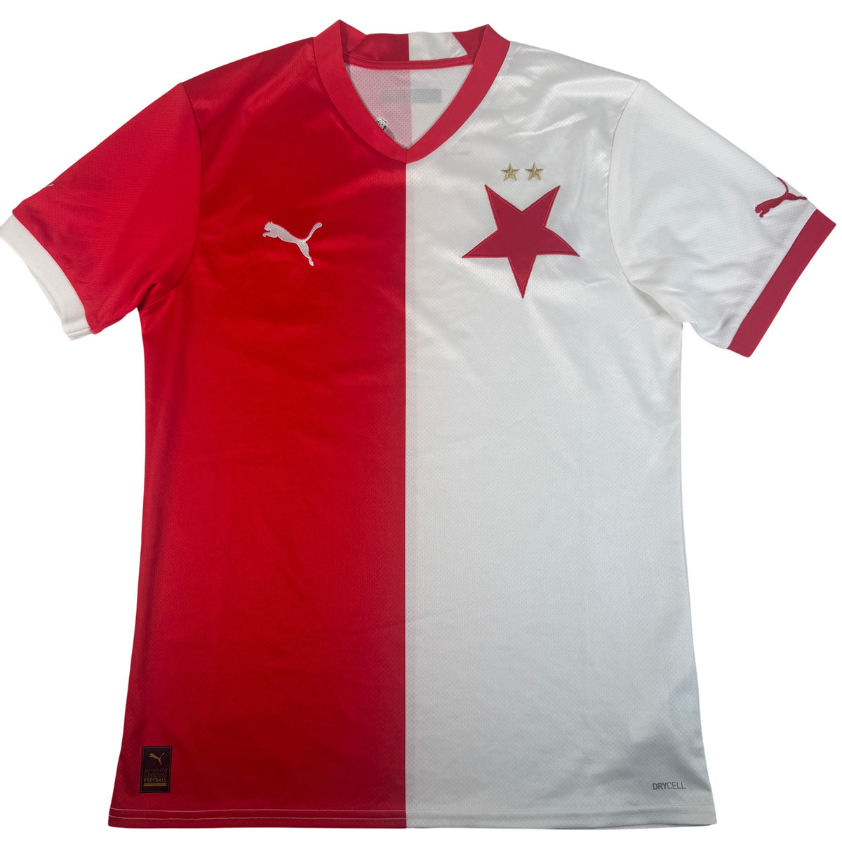 Front of Slavia Prague 2022/2023 home football shirt, size Medium