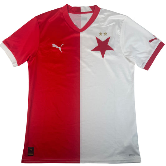 Front of Slavia Prague 2022/2023 home football shirt, size Medium
