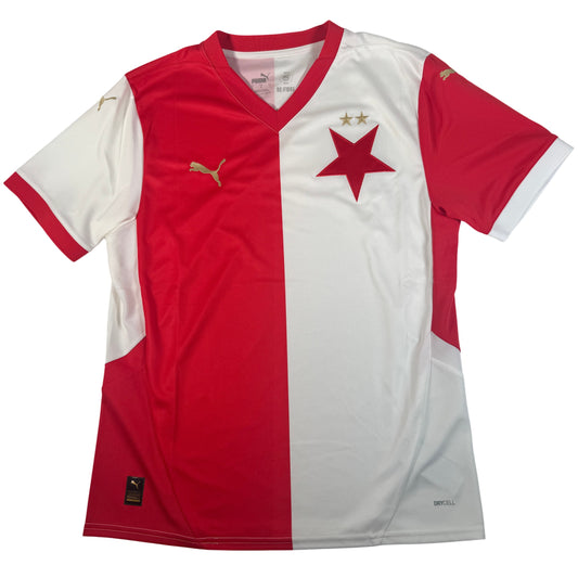 Front of Slavia Prague 2024/2025 home football shirt, size Large