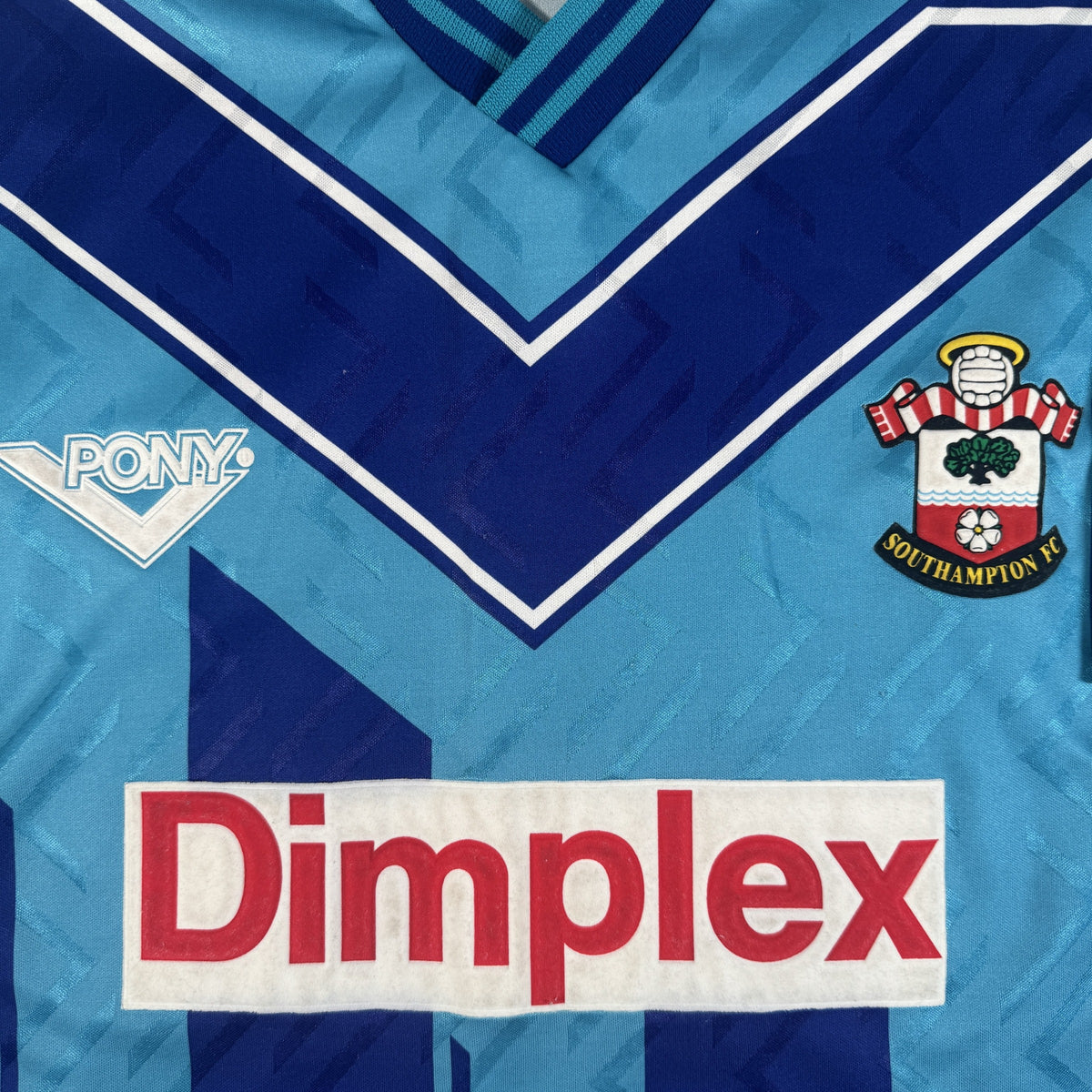 Close-up of Southampton 1993/1994/1995 away football shirt, size Large
