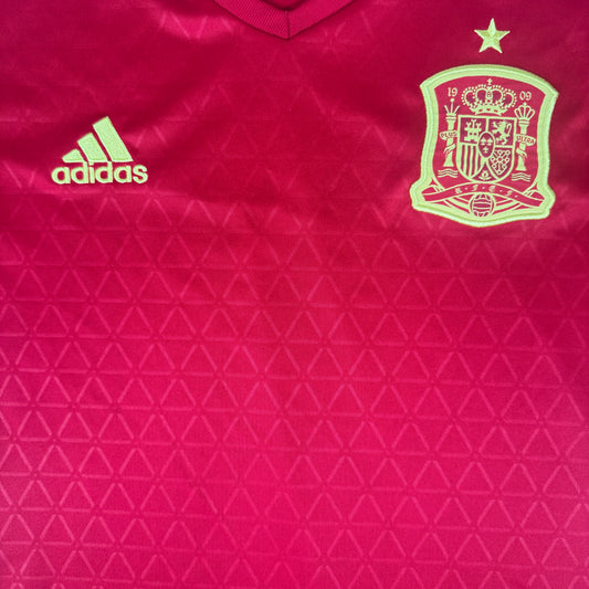 Spain 2016/2017/2018 Home Football Shirt Large – Football Shirt Kingdom