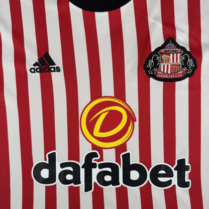 Close-up of Sunderland 2017/2018 home football shirt, size XL