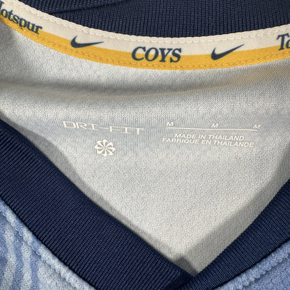 Size label inside Tottenham Hotspur 2024/2025 away football shirt, size Medium