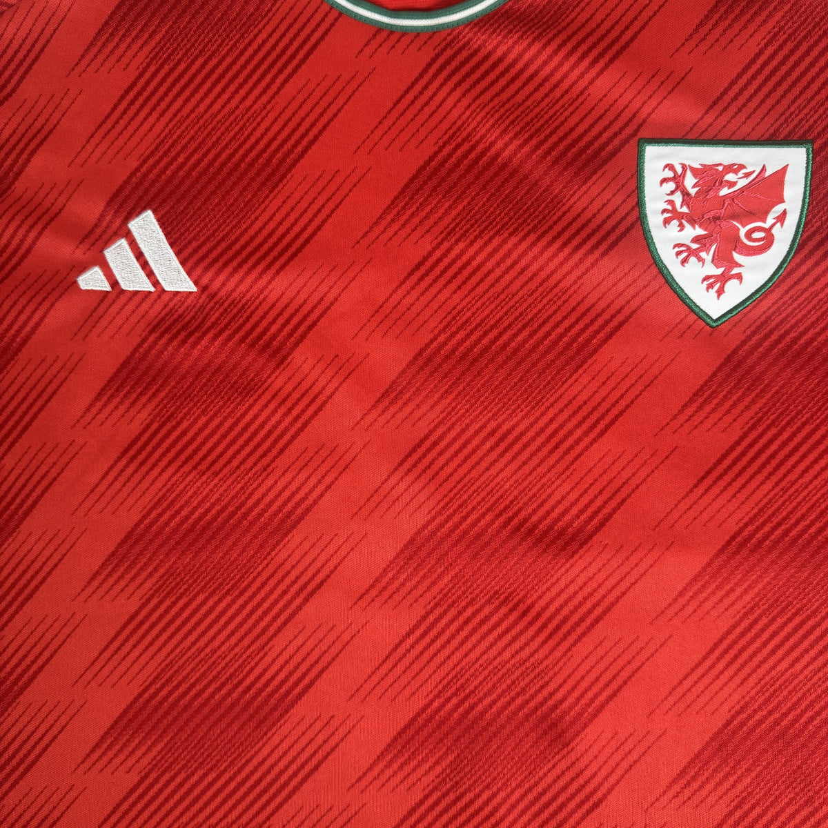 Close-up of Wales 2022/2023/2024 home football shirt, size 3XL