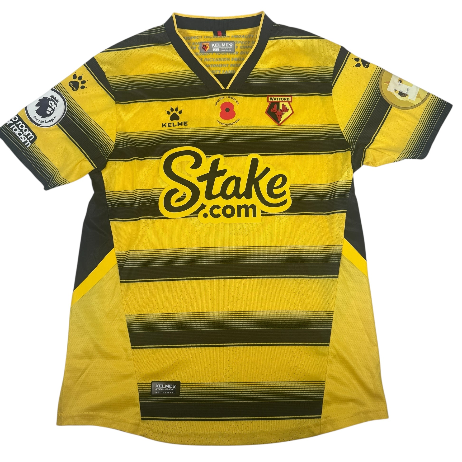 KING 7 Watford 2020/2021 Home Match Spec Poppy Football Shirt Large – Football Shirt Kingdom