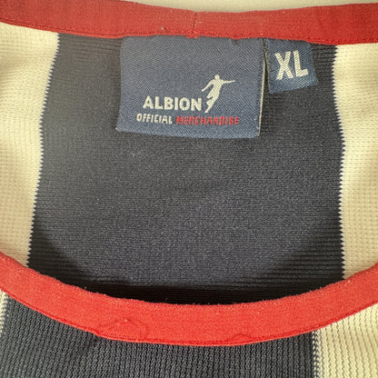 Size label inside West Bromwich Albion 2003/2004 home football shirt, size XL