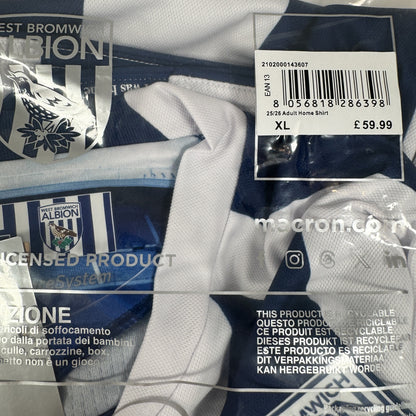 West Bromwich Albion 2025/2026 Home Football Shirt XL BNWT