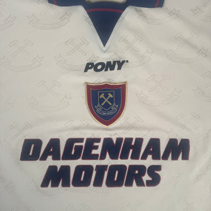 West Ham United 1996/1997 Away Football Shirt 2XL — front close-up