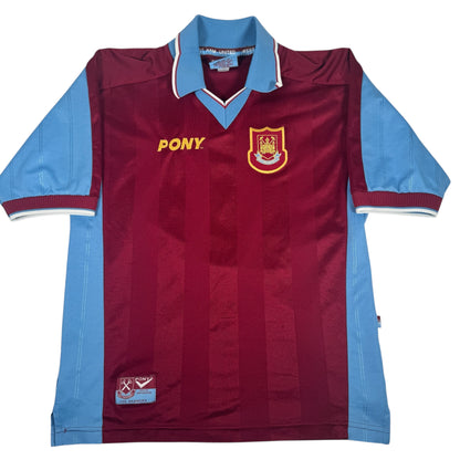 West Ham United 1997/1998 Home Football Shirt Small — full front view