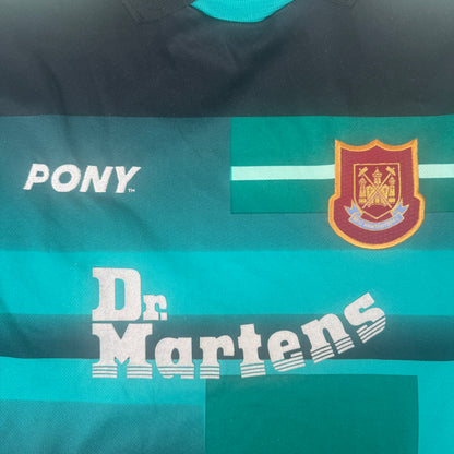West Ham United 1998/1999 Goalkeeper Football Shirt Medium — front close-up