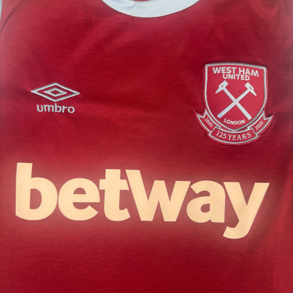 West Ham United 2020/2021 Home 125 Years Football Shirt Medium — front close-up
