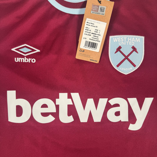 West Ham United 2024/2025 Home Football Shirt Large BNWT – Football Shirt Kingdom