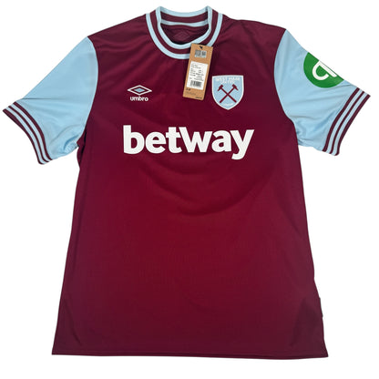 West Ham United 2024/2025 Home Football Shirt Large BNWT — full front view