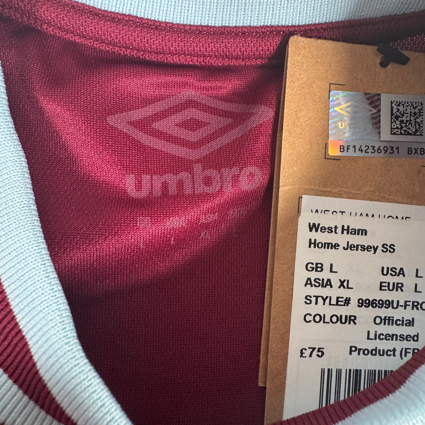 West Ham United 2024/2025 Home Football Shirt Large BNWT – Football Shirt Kingdom