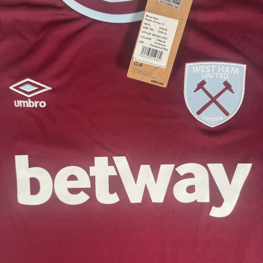 West Ham United 2024/2025 Home Long Sleeve Football Shirt XL BNWT