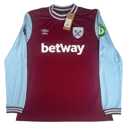 West Ham United 2024/2025 Home Long Sleeve Football Shirt XL BNWT