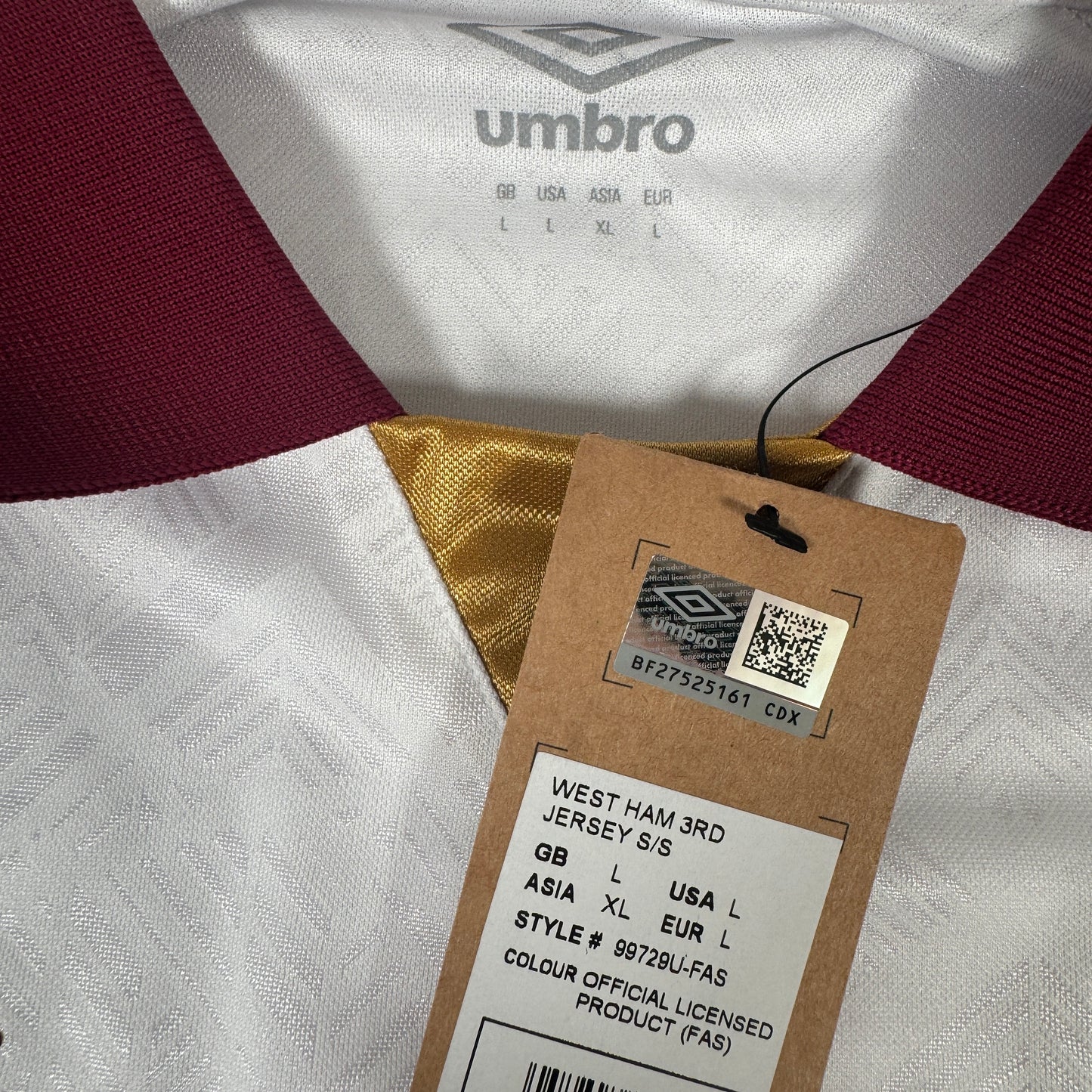 West Ham United 2024/2025 Third Football Shirt Large BNWT – Football Shirt Kingdom