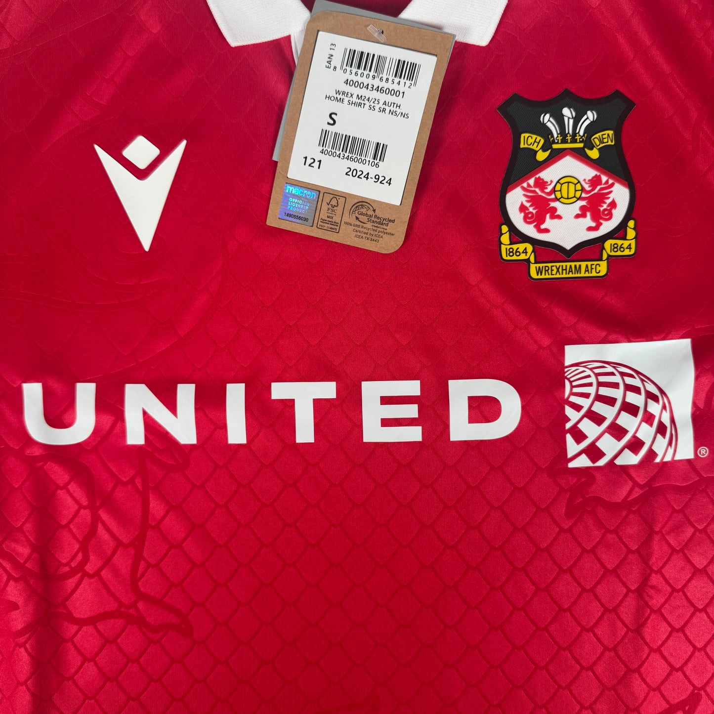 Wrexham 2024/2025 Home Football Shirt Small BNWT – Football Shirt Kingdom