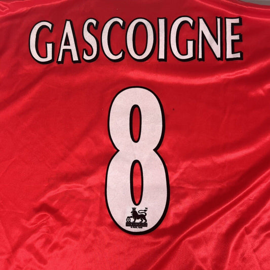 GASCOIGNE 8 Middlesbrough 1998/1999 Home Football Shirt Long Sleeve XXL - Football Shirt Kingdom