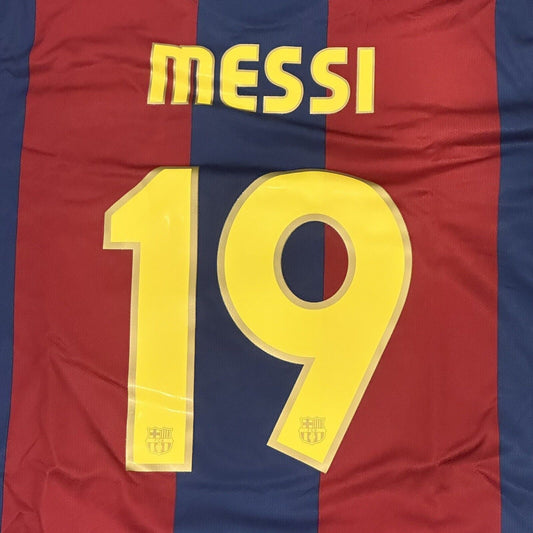 Barcelona MESSI 19 2007/2008 Home Football Shirt Large - Football Shirt Kingdom