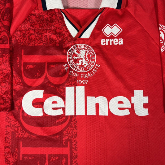 Middlesbrough 1996/1997 FA Cup Finalist Home Football Shirt Medium - Football Shirt Kingdom
