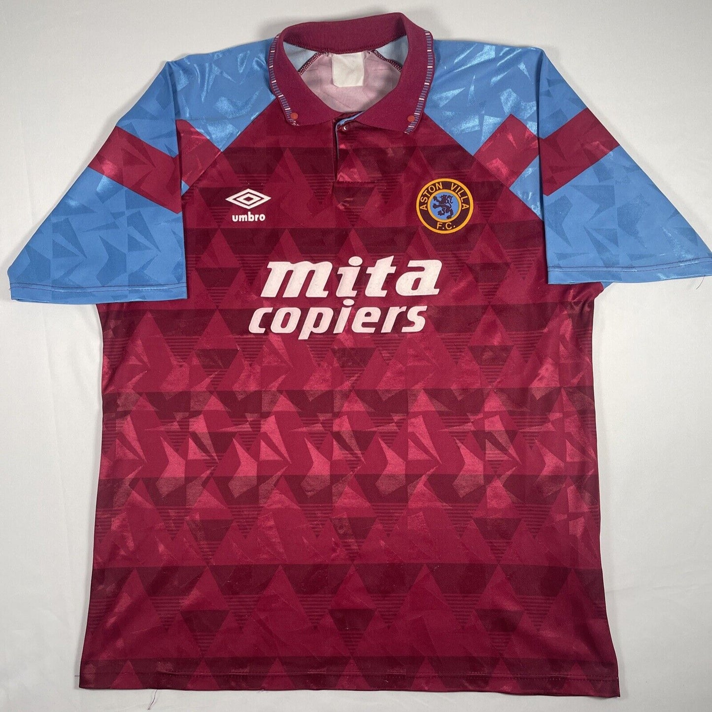 aston villa 1990 1991 1992 home football shirt men s xl2