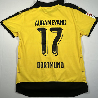 aubameyang 17 borussia dortmund 2015 2016 home football shirt xl4