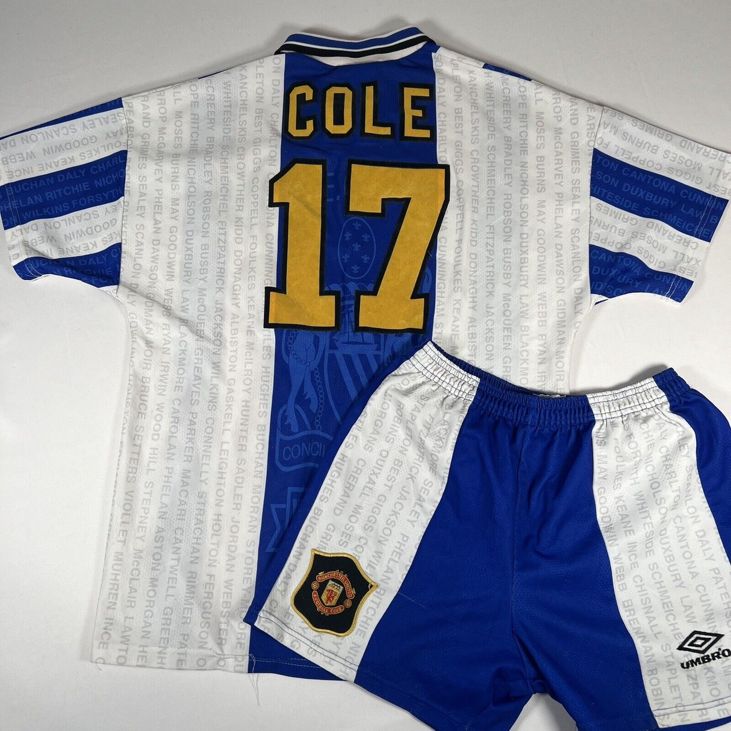 COLE 17 Manchester United 1994/1995/1996 Third Football Shirt + Kit - Football Shirt Kingdom