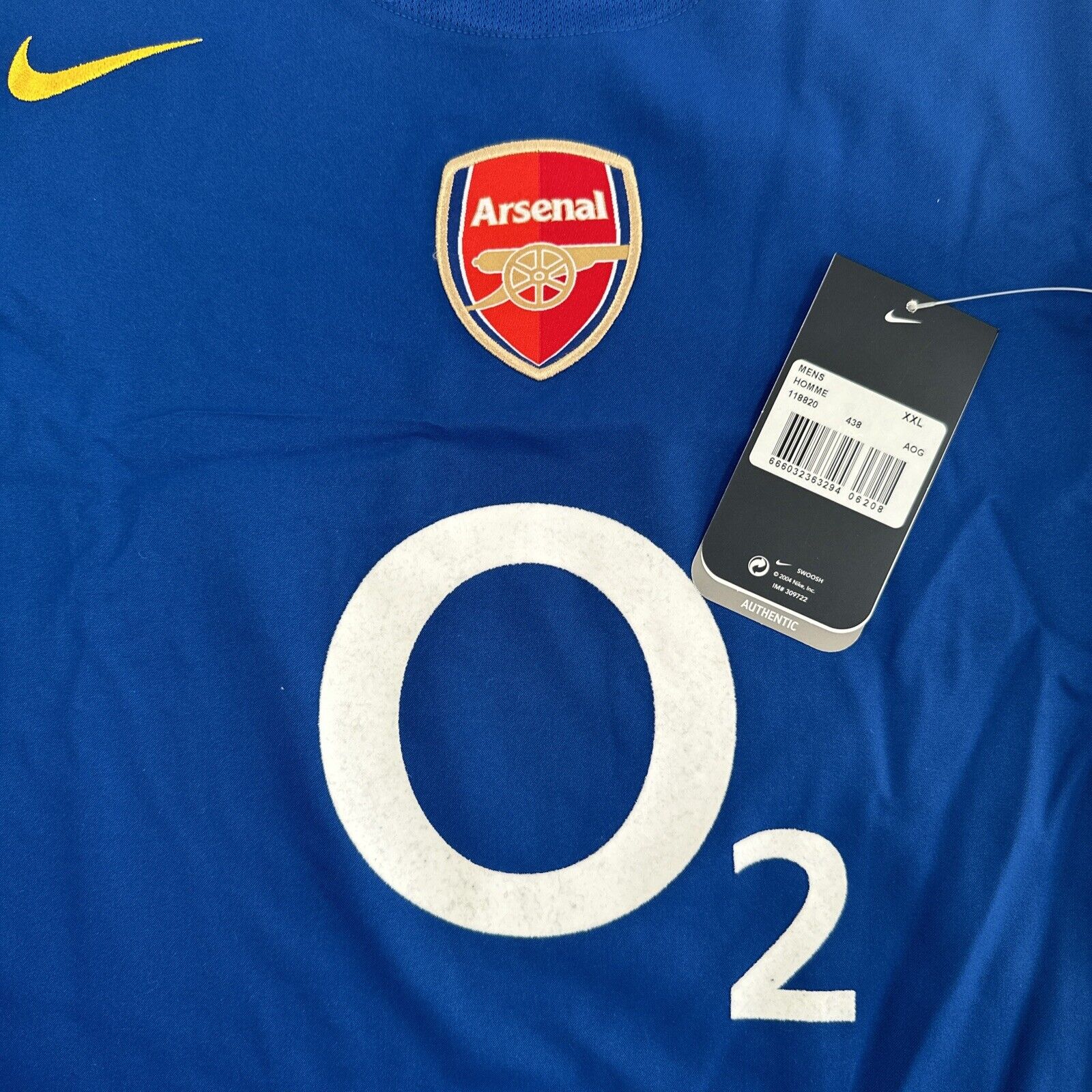 Arsenal 2004/2005 Away Football Shirt Long Sleeved XXL BNWT - Football Shirt Kingdom