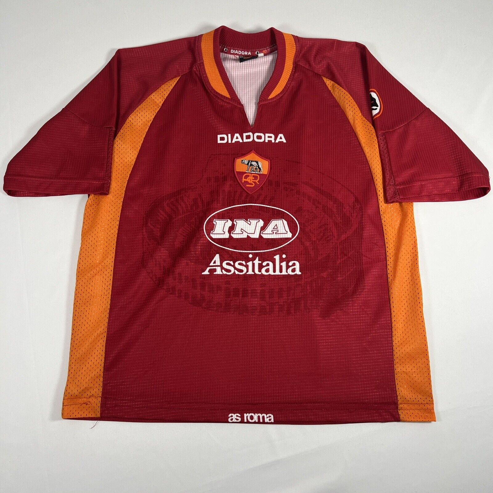 roma 1997 1998 home football shirt men s small medium2