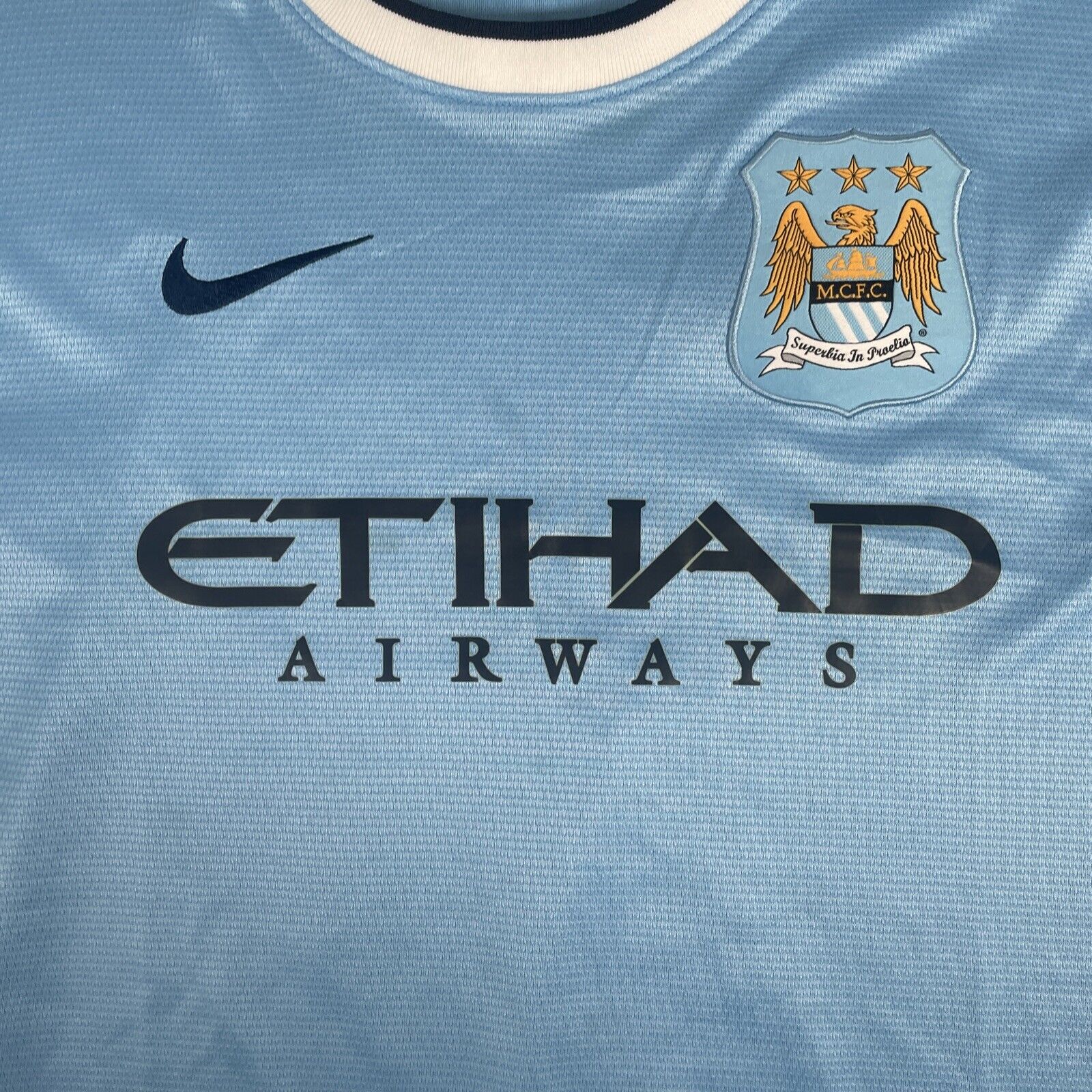 manchester city 2013 2014 champions football shirt issued xl3