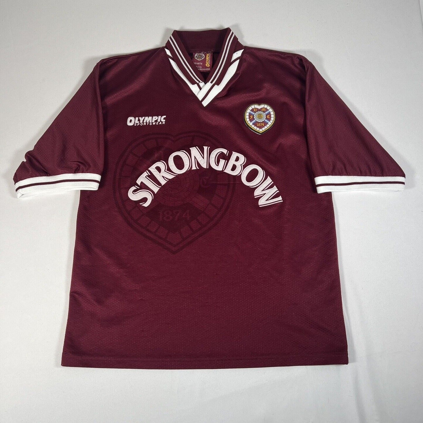 MCCANN 7 Hearts Heart Of Midlothian 1997/1998 Home Football Shirt Medium