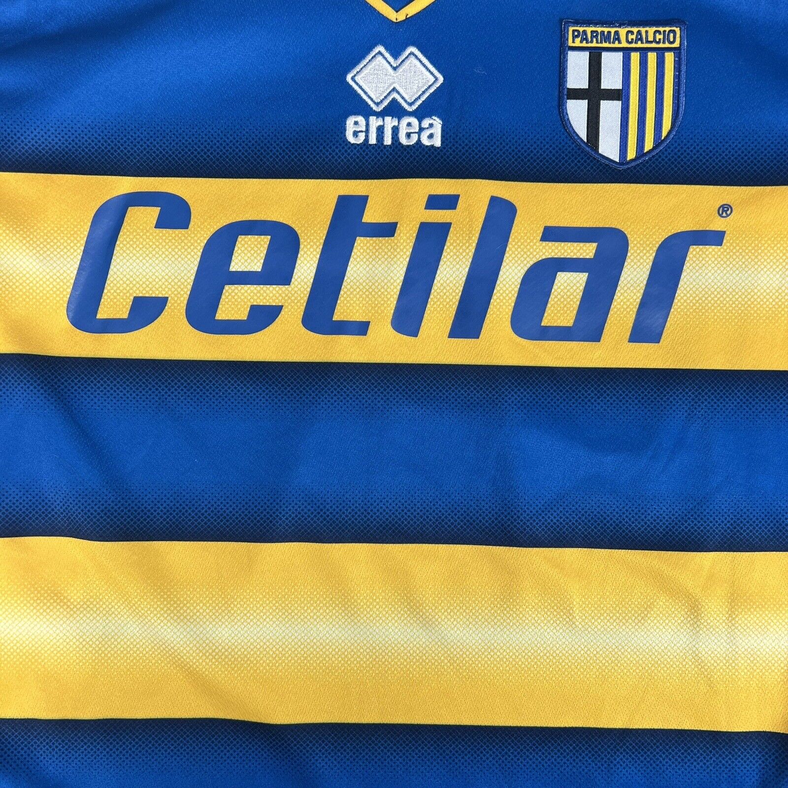 Parma 2019/2020 Home Football Shirt  Men’s Large w/Badges - Football Shirt Kingdom