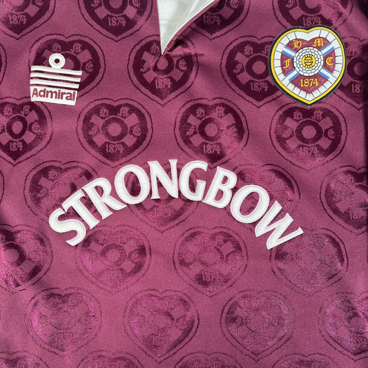 #11 Hearts Heart Of Midlothian 1992/1993 Home Football Shirt Small