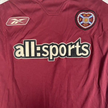 Hearts Heart Of Midlothian 2004/2005 Home Football Shirt Medium — front close-up