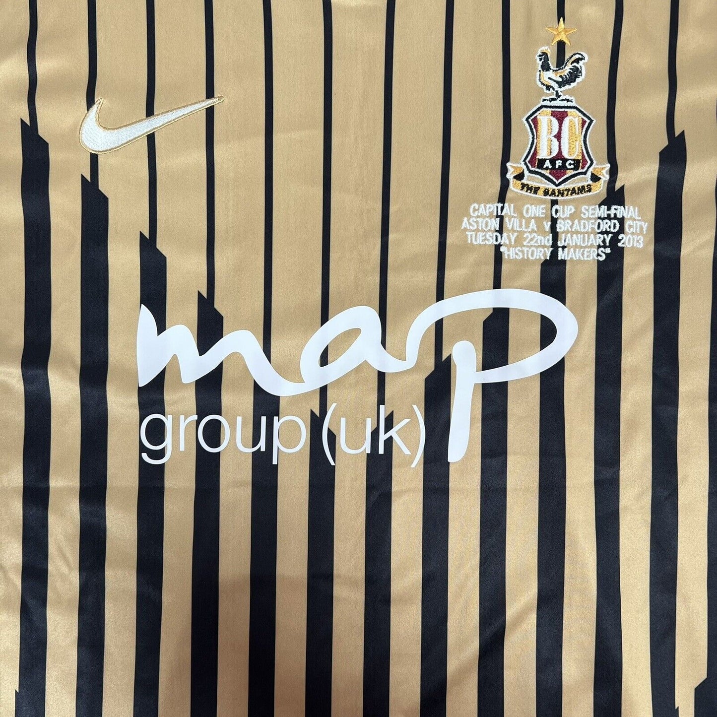 Bradford City 2012/2013 Away Football Shirt Semi Final History Large - Football Shirt Kingdom