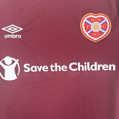 Hearts Heart Of Midlothian 2020/2021 Home Football Shirt Small — front close-up