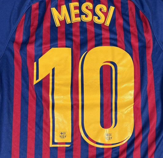 Messi 10 Barcelona 2018/2019 Home Football Shirt  Medium - Football Shirt Kingdom
