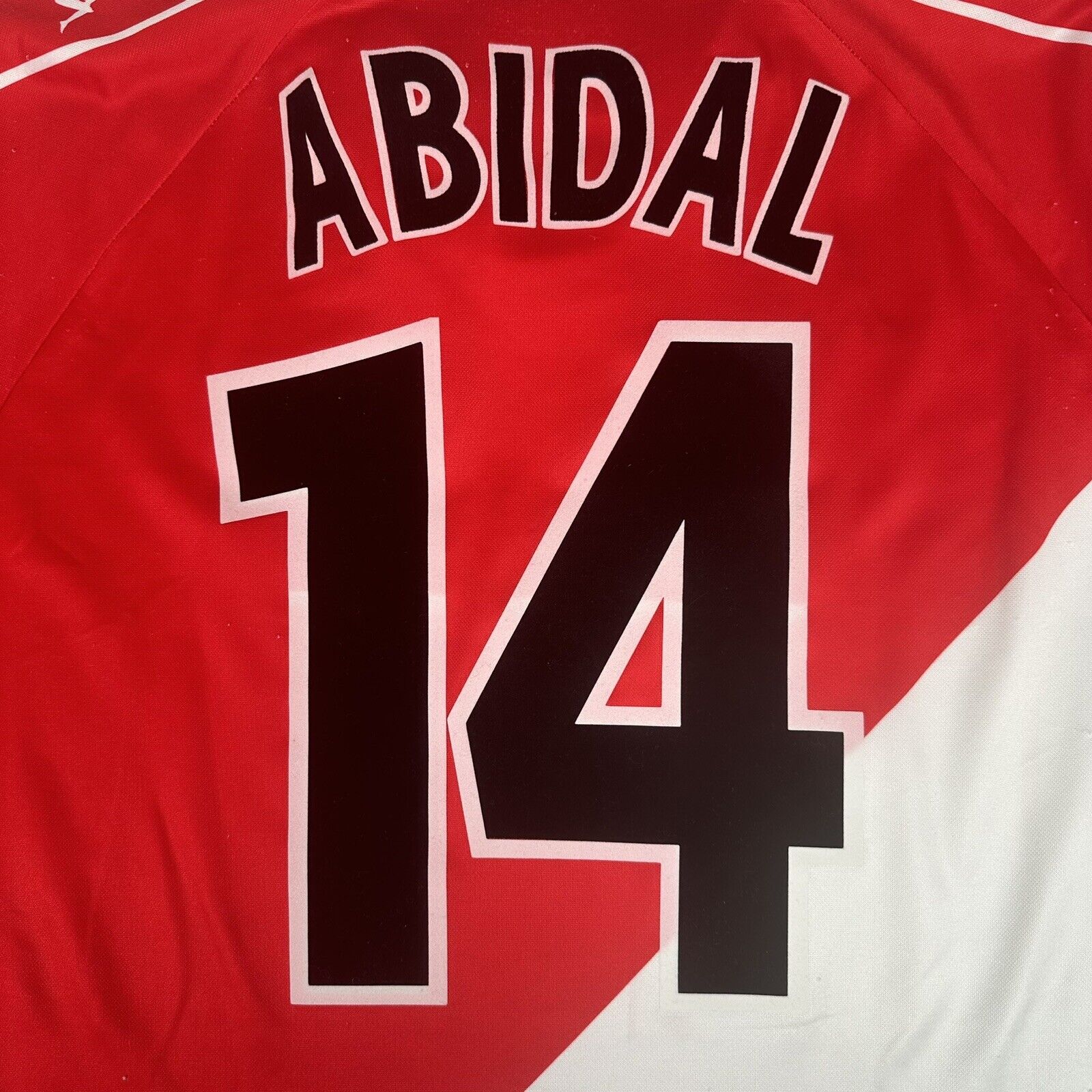 AS Monaco ABIDAL 14 2000/2001 Home Football Shirt XL - Football Shirt Kingdom