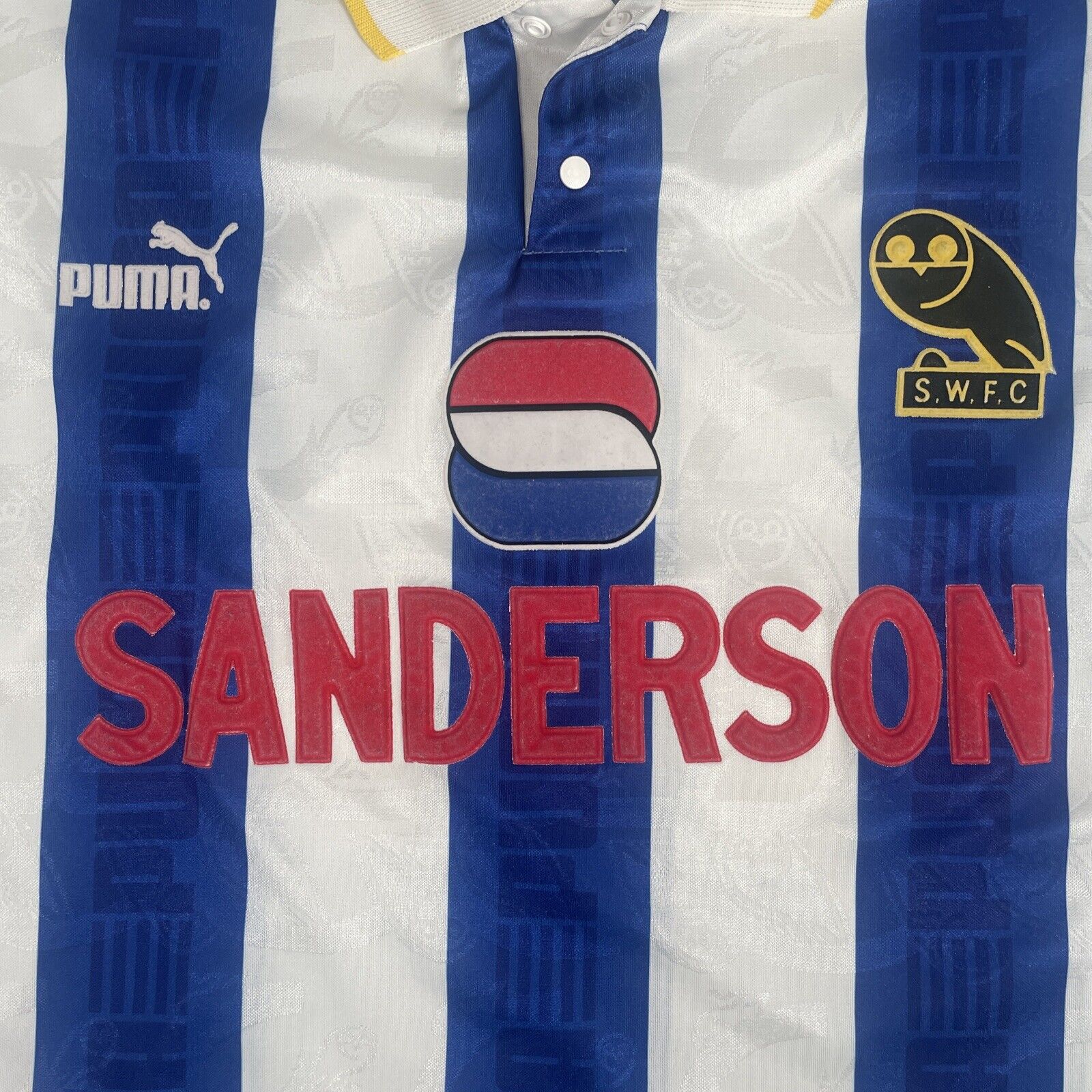 Sheffield Wednesday 1993/1994 Home Football Shirt  Large - Football Shirt Kingdom