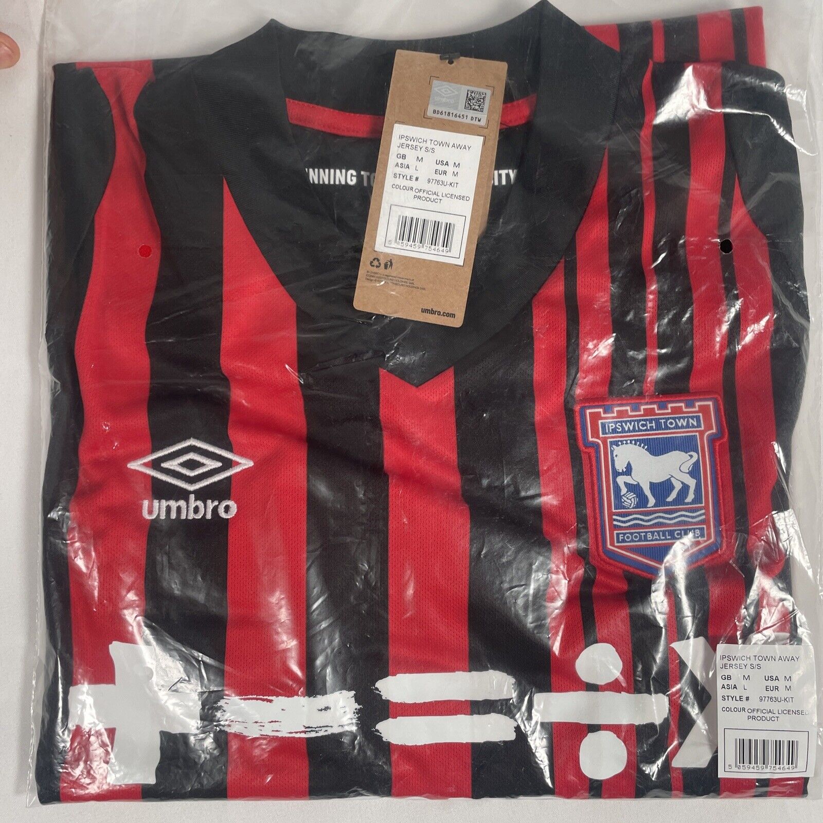 ipswich town 2022 2023 ed sheeran away football shirt bnwt medium2