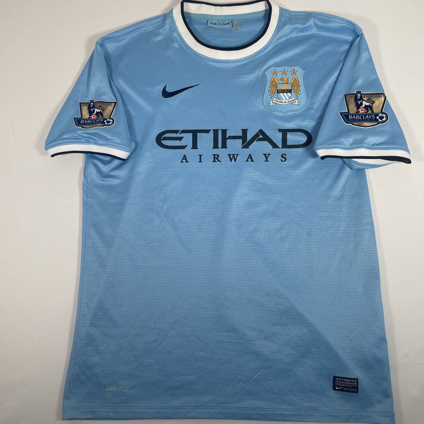 manchester city 2013 2014 champions football shirt issued xl4