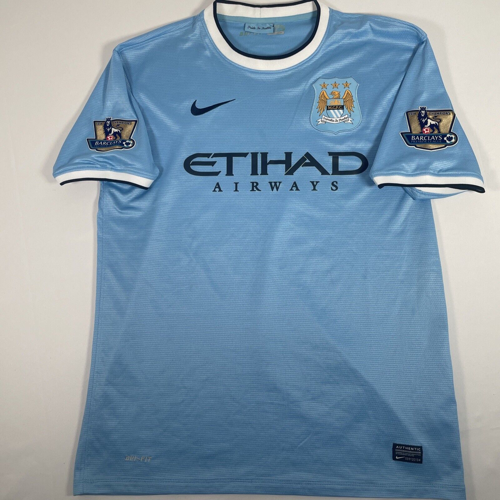 manchester city 2013 2014 champions football shirt issued xl4