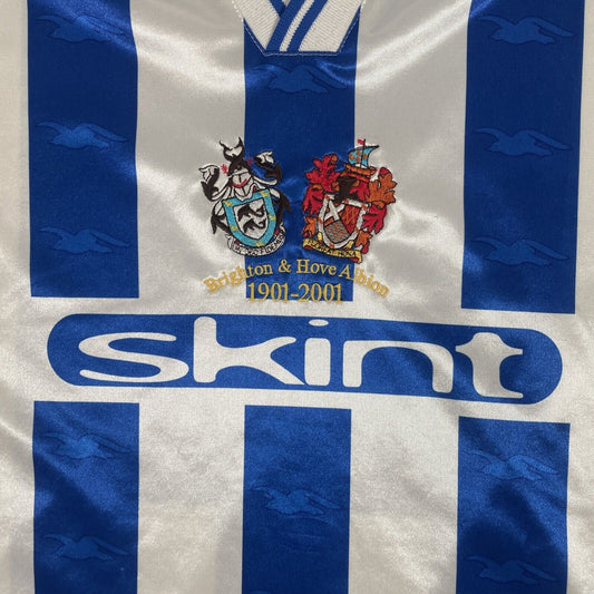 Brighton & Hove Albion 2000/2001/2002 Home Centenary Football Shirt XXL - Football Shirt Kingdom