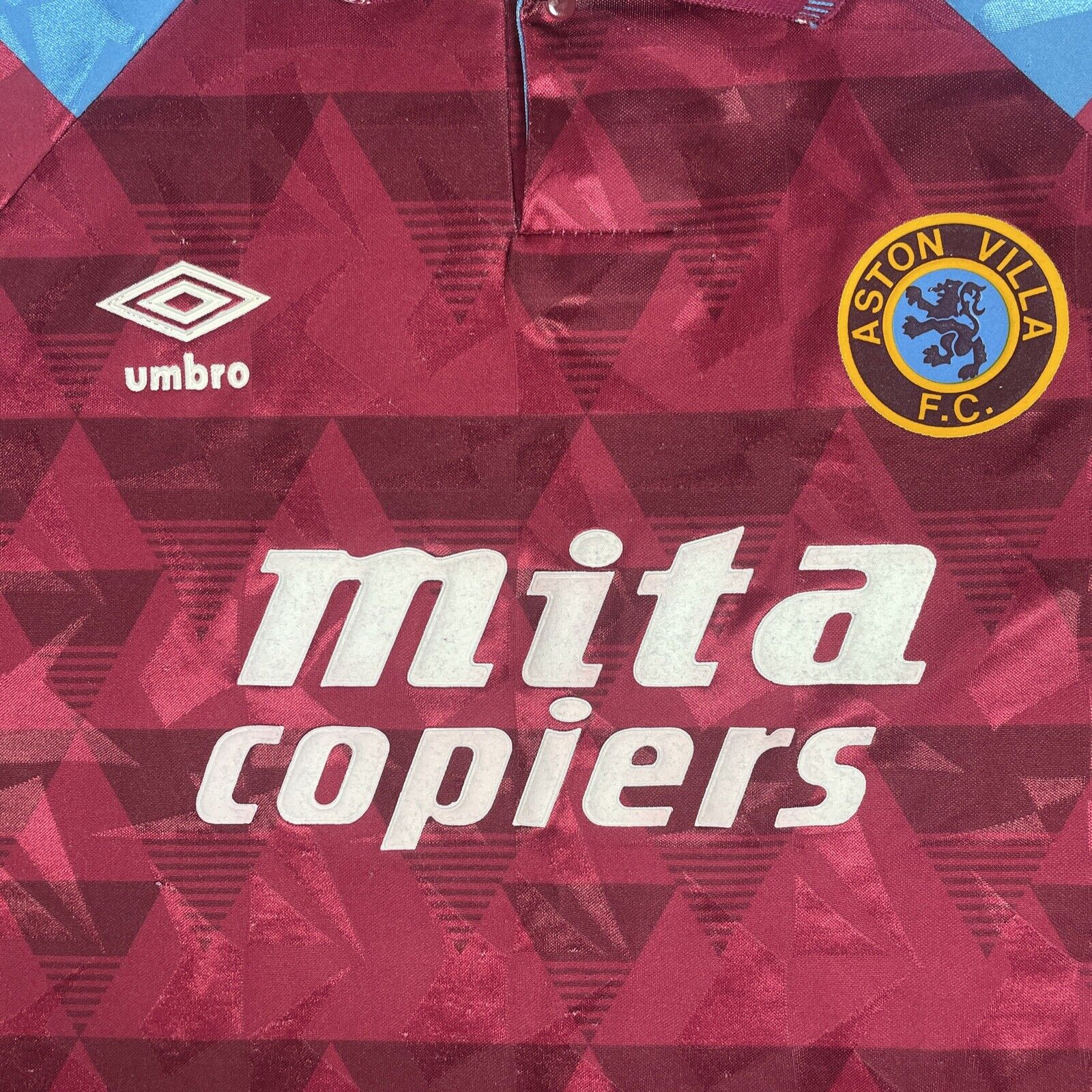 Aston Villa 1990/1991/1992 Home Football Shirt XL - Football Shirt Kingdom