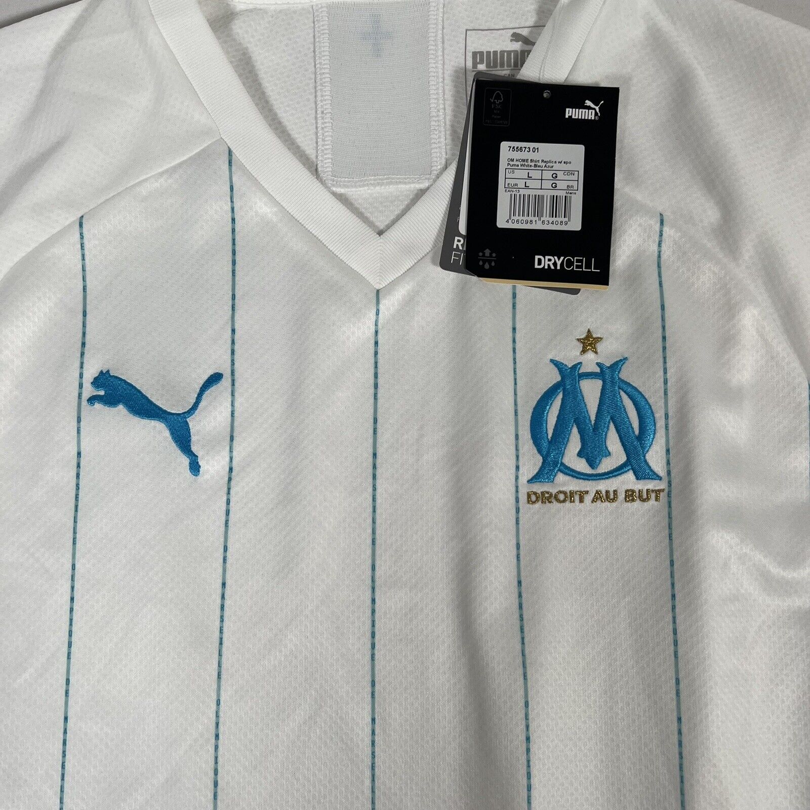 Marseille 2019/2020 Home Football Shirt  Men’s Large BNWT - Football Shirt Kingdom