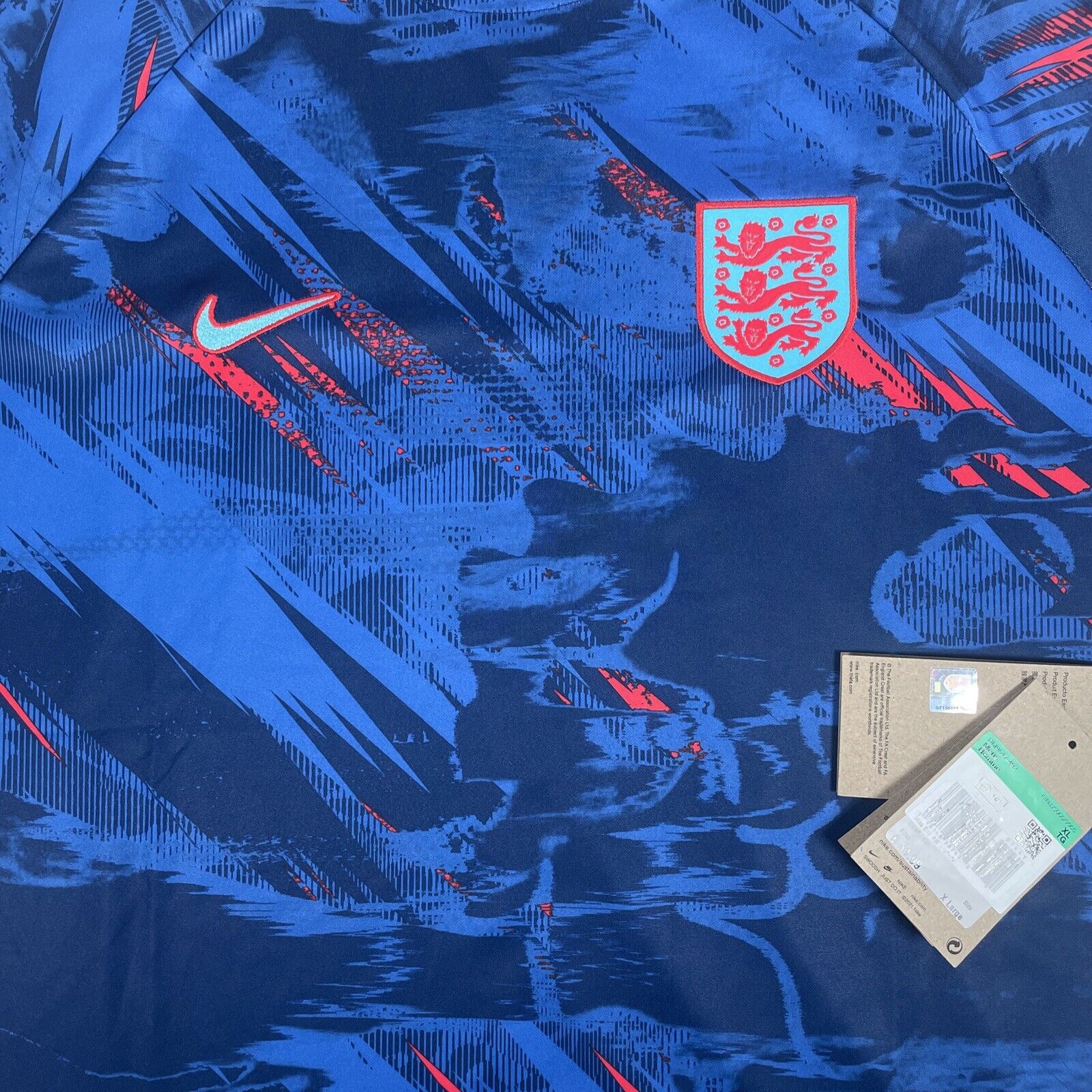 England 2022 Pre Match Training Football Shirt BNWT XL - Football Shirt Kingdom